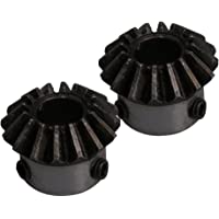 Yibuy 2 piezas 16 dientes 1.5 módulo 10 mm diámetro agujero plata bisel negro rueda de engranaje